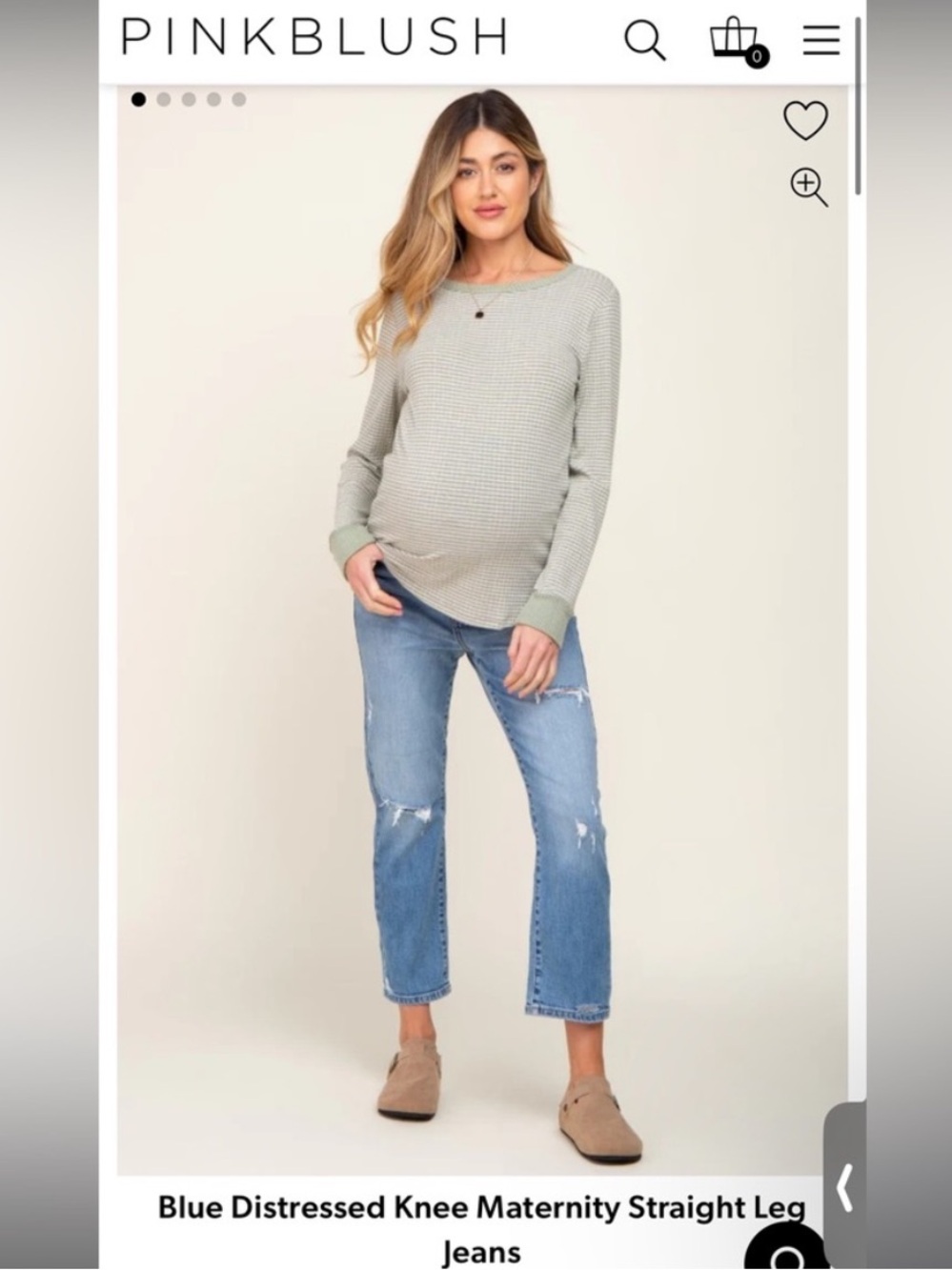 Pink Blush Distressed Straight Leg Full Panel Jeans